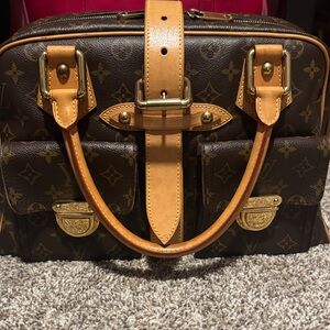 Louis Vuitton Manhattan tote Monogram Brown Tote with Tan Accents